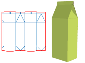 牛奶盒包装,饮料包装设计,屋顶式包装设计