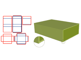 书型翻盖,封套V槽,内盒半穿+全包
