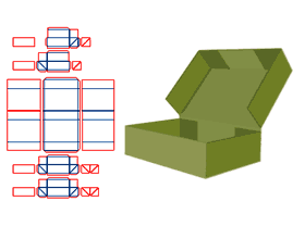 折叠式,翻盖精品盒,灰板V槽,可压扁运输