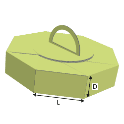 手提式八边形包装盒,手提式装盒,食品包装盒,蛋糕包装结构设计,海鲜