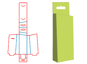 刷子包装,悬挂式包装结构,开口式包装,异形盒结构