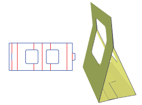 展示盒,三角形手提篮,组合式纸盒包装设计