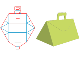 手提式包装盒,异形盒,三角形盒,眼镜盒,精品盒,礼物盒,零食盒包装结构